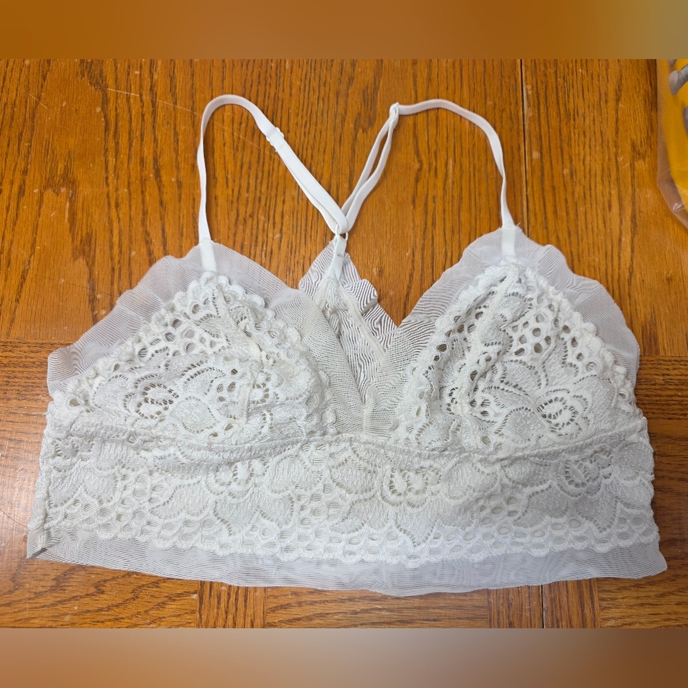 Aerie Ivory White Women's Size M Lace Bralette